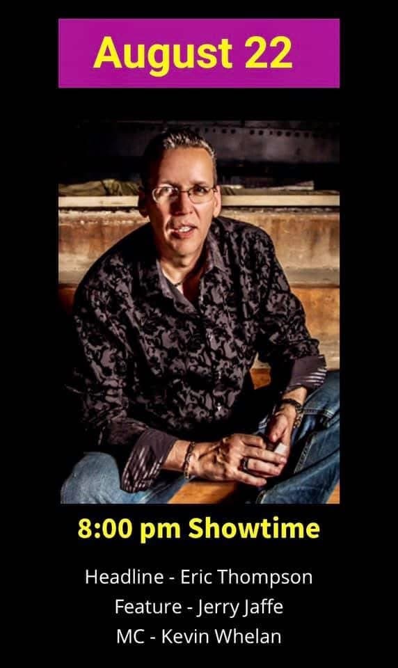 Eric Thompson strikes a confident pose in this professional promotional shot, showcasing the charismatic presence that has made him a favorite at venues nationwide for decades.