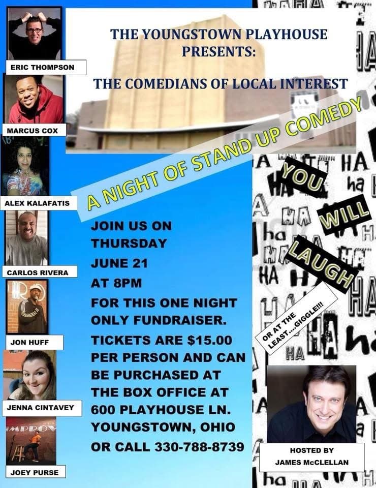 Eric Thompson joins an impressive lineup of local comedians for a special fundraiser night at the Youngstown Playhouse, promising an evening filled with laughs for a great cause.